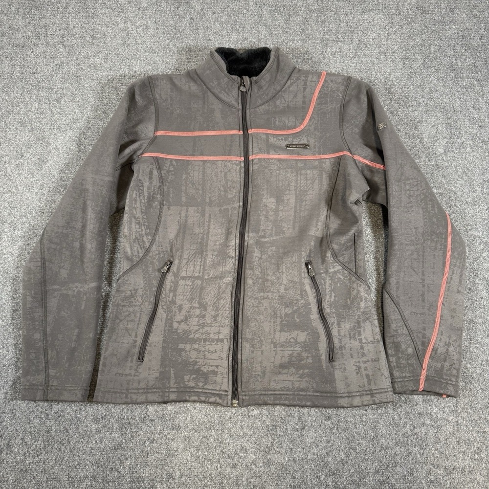 Under‎ Armour Jacket Womens Medium Gray Full Zip Fleece Lined Running Outdoor